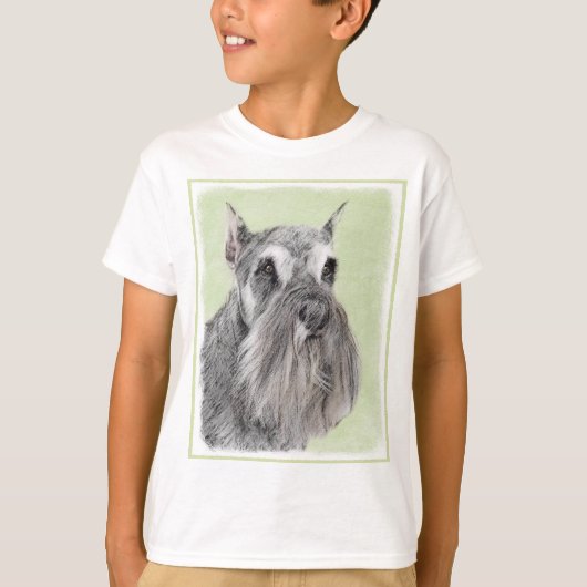 シュナウザー(ジャイアント、標準絵画) - Dog Art Tシャツ (正面)