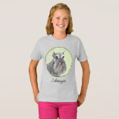 シュナウザー(ジャイアント、標準絵画) - Dog Art Tシャツ (正面フル)