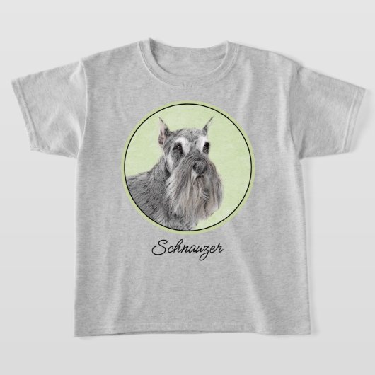 シュナウザー(ジャイアント、標準絵画) - Dog Art Tシャツ (レイダウン)