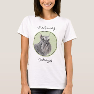 シュナウザー(ジャイアント、標準絵画) - Dog Art Tシャツ