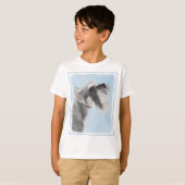 シュナウザー(ジャイアント、標準絵画) - Dog Art Tシャツ (正面フル)