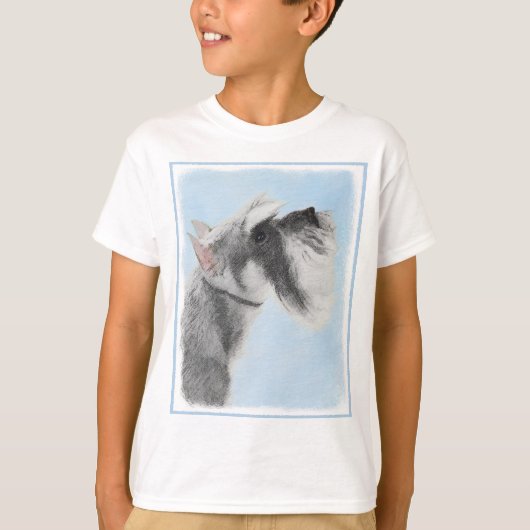 シュナウザー(ジャイアント、標準絵画) - Dog Art Tシャツ (正面)