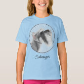 シュナウザー(ジャイアント、標準絵画) - Dog Art Tシャツ (正面)