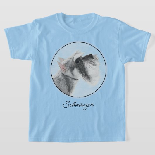 シュナウザー(ジャイアント、標準絵画) - Dog Art Tシャツ (レイダウン)