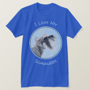 シュナウザー(ジャンボ、スタンダード)絵画 - 犬のアート Tシャツ
