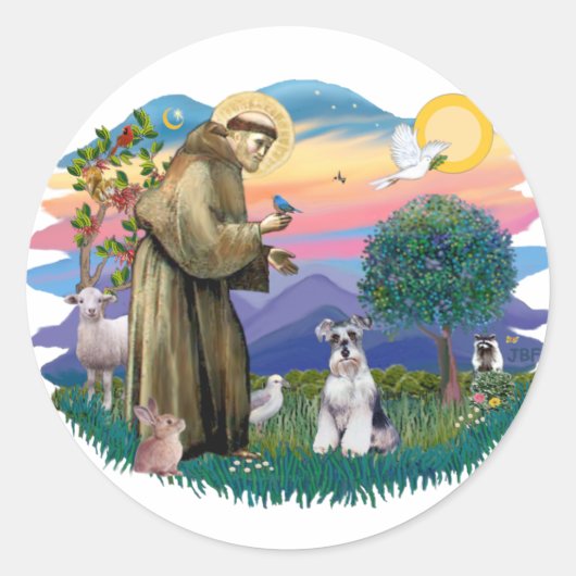 シュナウザー(ナチュラル#2) ラウンドシール (正面)