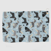 シュナウザー・ポーズ・アンド・ボーンズ ゴルフタオル (横)