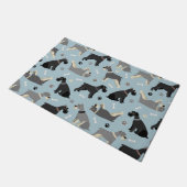 シュナウザー・ポーズ・アンド・ボーンズ ドアマット (アングル)