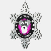 シュナウザー・マイ・ベビーはひげをおもしろい生やす スノーフレークピューターオーナメント (右)