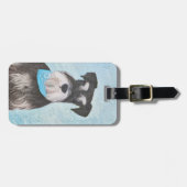 シュナウザー（ミニチュア）絵画ズ-かわいいオリジナル犬 ラゲッジタグ (正面横)