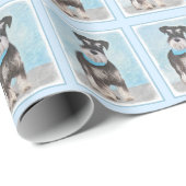 シュナウザー（ミニチュア）絵画ズ-かわいいオリジナル犬 ラッピングペーパー (ロールコーナー)