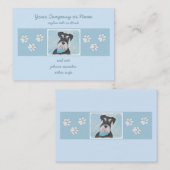 シュナウザー（ミニチュア）絵画ズ-かわいいオリジナル犬 名刺 (正面/裏面)