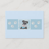 シュナウザー（ミニチュア）絵画ズ-かわいいオリジナル犬 名刺 (裏面)