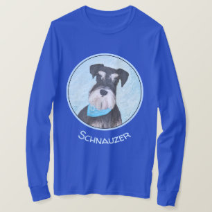シュナウザー(ミニチュア)絵画ズ-かわいいオリジナル犬 Tシャツ