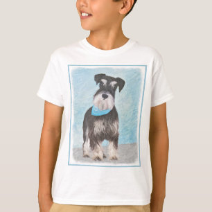 シュナウザー(ミニチュア)絵画ズ-かわいいオリジナル犬 Tシャツ