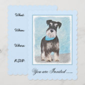 シュナウザー（ミニチュア） 絵画 - かわいいオリジナルの犬 招待状 (正面/裏面)