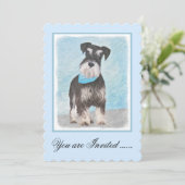 シュナウザー（ミニチュア） 絵画 - かわいいオリジナルの犬 招待状 (スタンド正面)