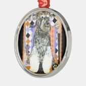 シュナウザー メタルオーナメント (左)