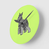 シュナウザー ラウンド壁時計 (傾斜)