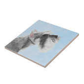 シュナウザー（巨人、標準）絵画の犬芸術 タイル (側面)