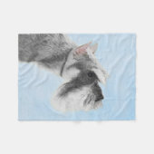 シュナウザー(巨人、標準)絵画の犬芸術 フリースブランケット (正面(横))