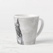 シュナウザー（巨人）絵画犬芸術 カフェラテマグ (右アングル)