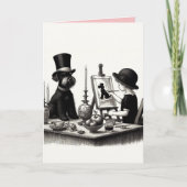 シュナウザー 折りたたみ グリーティングカード (正面)