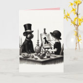 シュナウザー 折りたたみ グリーティング カード (黄色い花)