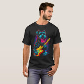 シュナウザー 犬 ギター Tシャツ (正面フル)