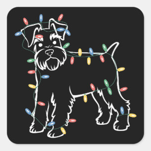シュナウザー 犬 ツリー クリスマス イヌ ペット 動物 わんこ スクエアシール