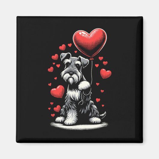 シュナウザー 犬 バレンタインデー 犬の飼い主 バレンタイン マグネット (正面)