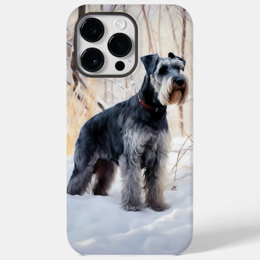 シュナウザー 雪が降ります クリスマス Case-Mate iPhoneケース (裏面)