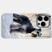 シュナウザー 雪が降ります クリスマス Case-Mate iPhoneケース (裏面 (横))