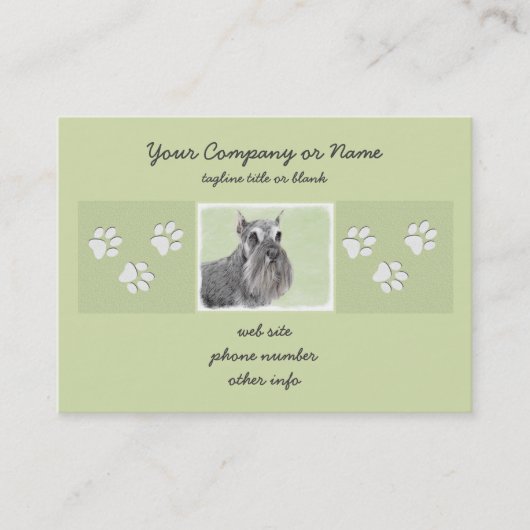 シュナウザー(Giant, Standard) 絵画's – ドッグアート 名刺 (正面)