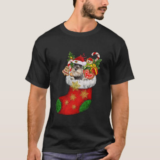 シュナウツァインソッククリスマスサンタハットクリスマスドッグロフ Tシャツ