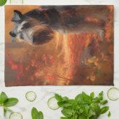 シュナウツァイン紅葉秋インスパイア キッチンタオル (折り畳み)