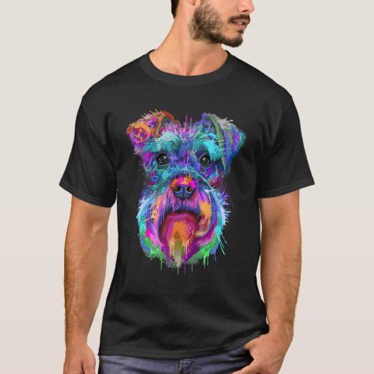 シュナウツァスプラッシュかわいいシュナウツァーの所有者 Tシャツ (正面)
