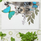 シュナウツァーおよび蝶ギフトおよび服装 キッチンタオル (折り畳み)