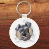 シュナウツァーが吹き飛ぶ キーホルダー (正面)