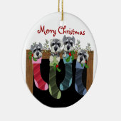 シュナウツァーのクリスマスのオーナメント セラミックオーナメント (右)