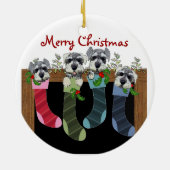 シュナウツァーのクリスマスのオーナメント セラミックオーナメント (裏面)