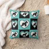 シュナウツァーのハートおよびストライプな枕 クッション (ブランケット)