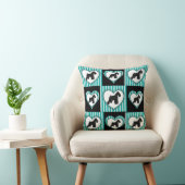 シュナウツァーのハートおよびストライプな枕 クッション (椅子)