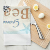 シュナウツァーのビーチ キッチンタオル (四つ折り)