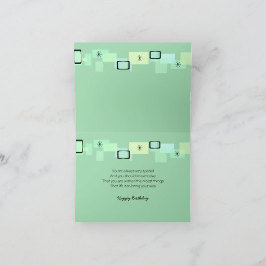 シュナウツァーの子犬の誕生日の挨拶状 カード (内部)