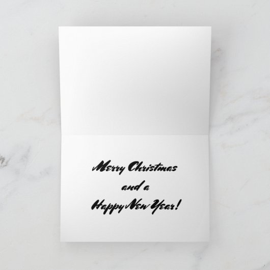 シュナウツァーの子犬はサンタ犬のクリスマスカードを引き継ぎます シーズンカード (内部)