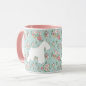 シュナウツァーの花のコーヒー・マグ マグカップ (正面左)