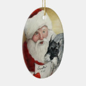 シュナウツァーの&Santaのリスト犬の芸術のクリスマスのオーナメント セラミックオーナメント (右)