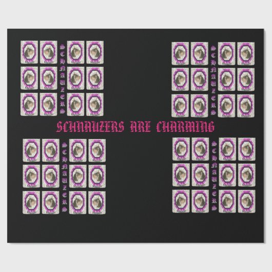 シュナウツァーのWrppingの紙 ラッピングペーパー (フラット)