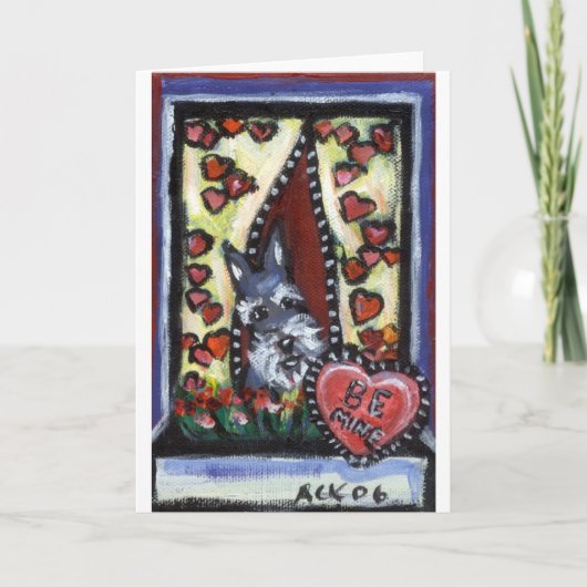 シュナウツァーは鉱山のバレンタインのハートです シーズンカード (正面)